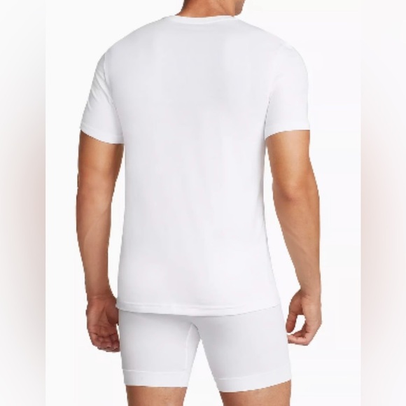 NIKE Men's 2-Pk. Dri-FIT Essential Cotton Stretch V-Neck White Shirt - Picture 4 of 10